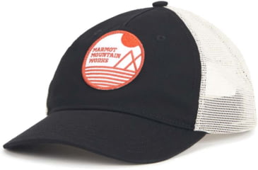 Image of Marmot Alpine Soft Mesh Trucker Hat, New Black/White, Small/Medium, M13421-844-S/M