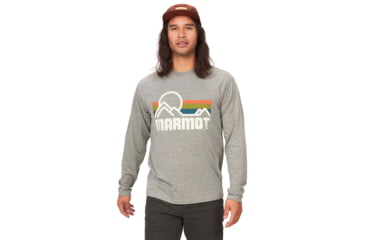 Image of Marmot Coastal Tee Long Sleeve - Mens, Charcoal Heather, 2XL, M14672-1204-XXL