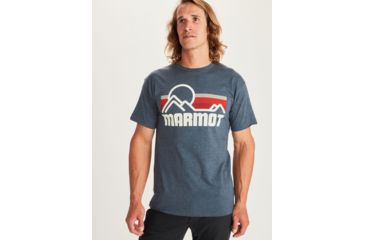 Image of Marmot Coastal Short Sleeve Tee - Mens, True Navy Heather, Large, 42430-8854-L