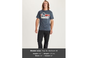 Image of Marmot Coastal Short Sleeve Tee - Mens, True Navy Heather, Large, 42430-8854-L