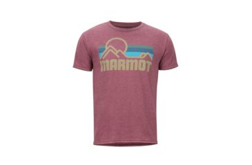 Image of Marmot Marmot Coastal Tee Short Sleeve - Mens, Burgundy Heather, Large, 42430-6823-L