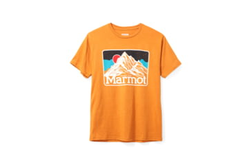 Image of Marmot Mountain Peaks Short Sleeve Shirt - Mens, Aztec Gold Heather, Medium, 33390-8995-M