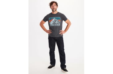Image of Marmot Mountain Peaks Short Sleeve Shirt - Mens, Charcoal Heather, X-Large, 33390-1204-XL