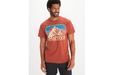 Image of Marmot Mountain Peaks Short Sleeve Shirt - Mens, Picante Heather, Small, 33390-7380-S