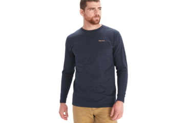 Image of Marmot Mountain Tee Long Sleeve - Mens, Arctic Navy, Extra Large, M13268-2975-XL