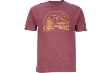 Image of Marmot Organic T-Shirt Halation - Mens, Burgundy, Medium, 900993-6995-Burgundy-M