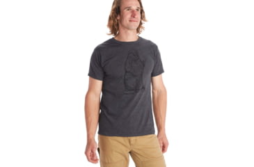 Image of Marmot Peace Tee Short Sleeve - Mens, Charcoal Heather, Large, M13270-1204-L