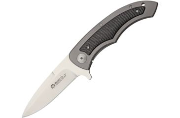Image of Maserin AM1 Tech Framelock Folding Knife,3.75in,CPM-S35VN Steel,Drop Point,Gray,Titanium Handle MAS382CN