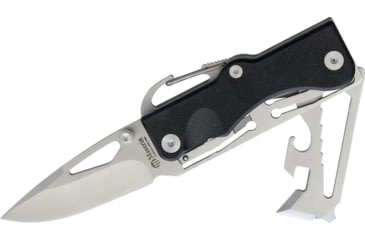 Image of Maserin Citizen Linerlock G10 Folding Knife, 2.5in Satin SS Blade, Attachment Clip, Tools Include Ruler L Bottle Opener L Can Opener L Screwdriver Tip, Slotted Screwdriver System, Black, 564/G10N