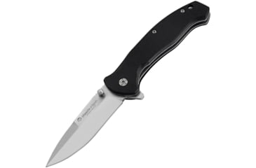 Image of Maserin Sport Linerlock Black Folding Knife, 3 satin finish 440 stainless drop point blade, Black G10 handle, 46005G10N