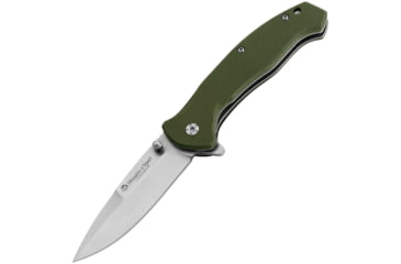 Image of Maserin Sport Linerlock Folding Knife, 3 satin finish 440 stainless drop point blade, Green G10 handle, 46005G10V