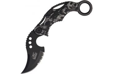 Image of Master Collection Dragon Karambit A/O Fold Knife, SS Assist Black Partially SE, Gray Handle MCA010GY