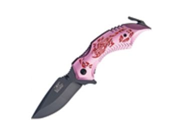 Image of Master Collection Scorpion Rescue A/O Fold Knife, SS Assist Black Drop Point Blade, Pink/Red Handle MCA009PE