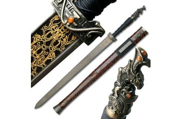 Image of Master Cutlery Fixed Blade, 35.5in, Carbon Steel Blade, Cord Wrapped Handle SW-198