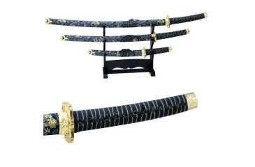 Image of Master Cutlery Fixed Blade, 40in, Stainless Steel Blade, Black And Green Cord Wrapped Handle JL-021BL4