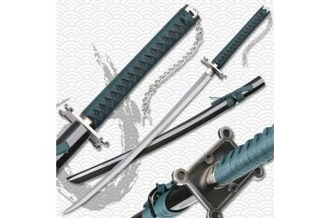 Image of Master Cutlery Fixed Blade, 41in, Carbon Steel Blade, Emerald Green Corp Wrapped Handle JL-590