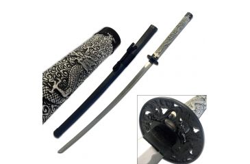 Image of Master Cutlery Fixed Blade, 41in, Stainless Steel Blade, Dragon Sculpted Nylon Fiber Handle SW-469BK