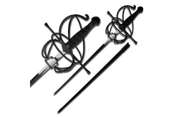 Image of Master Cutlery Fixed Blade, 44in, Stainless Steel Blade, Polished Stainless Steel Wire W/Black Rubber Wrapped Handle KS-5918BK