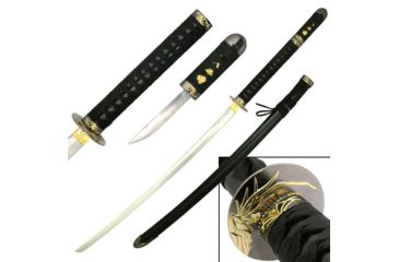 Image of Master Cutlery Fixed Blade, 46in, Stainless Steel Blade, Hidden Tanto In Black Handle JS-647B