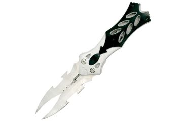 Image of Master Cutlery Folding Blade, 3.5in, Stainless Steel Blade, Black And Silver Two Tone Aluminum Handle C-289SB