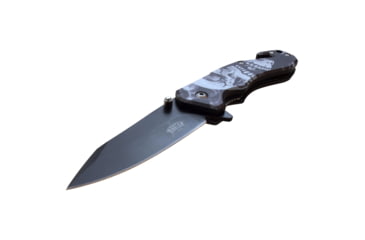 Image of Master USA Drop Point Spring Assisted Knife, 3.25 in, 3Cr13 Stainless Steel Stainless Steel, Black/Grey, MU-A112GX