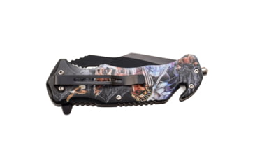 Image of Master USA Embossed Printing Spring Assisted Knife, 3.75 in, 3Cr13 Stainless Steel Stainless Steel, Drop Point, Multicolor Indians, MU-A116I