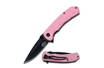 Image of Master USA Folding Blade, 3.25in, Stainless Steel Blade, Pink Nylon Fiber Handle MU-A002PK