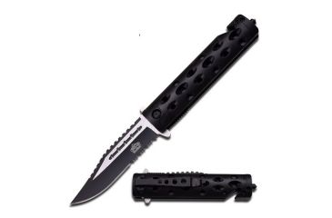 Image of Master USA Folding Blade, 3.8in, Stainless Steel Blade, Black Nylon Fiber Handle MU-A007BK
