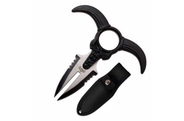 Image of Master USA MU-20-03S Fixed Blade Knife, 2.25in, 3CR13 Stainless Steel, Separated Push Dagger, Black/Steel Blade, ABS Handle, Black, MU-20-03S