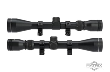 Image of Matrix 3-9X40mm Professional Scope for Airsoft Rifle w/Scope Rings, 1in Tube, Black, 3-9X40 M