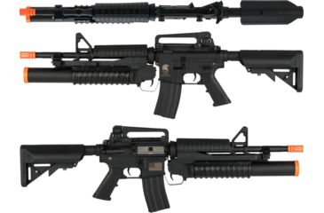 Image of Matrix Sportsline M4 Airsoft AEG Rifle w/G2 Micro-Switch Gearbox, M4 M203, Black, Large, ST-AEG-259-BK-GL-L