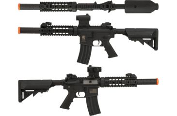 Image of Matrix Sportsline M4 RIS Airsoft AEG Rifle w/G2 Micro-Switch Gearbox, CQB-R, Black, Large, ST-AEG-297A-BK