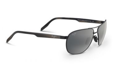 Image of Maui Jim Castles Sunglasses, Matte Black Frame, Neutral Grey Lens, Polarized, 728-2M