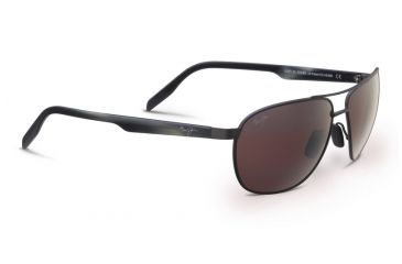 Image of Maui Jim Castles Sunglasses, Satin Dark Gunmetal Frame, Maui Rose Lens, Polarized, R728-02S