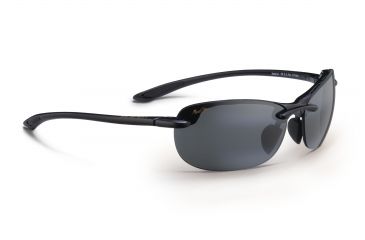 Image of Maui Jim Hanalei Sunglasses w/ Gloss Black Frame and Neutral Grey Lenses - 413-02