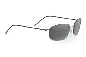 Image of Maui Jim Myna Sunglasses, Gunmetal Blue with Black Sleeve Frame, Neutral Grey Lens, Polarized, 718-06