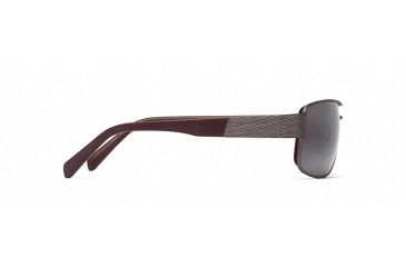 Image of Maui Jim Ohia Polarized Rectangular  Sunglasses,Satin Dark Gunmetal/Burgundy,Maui Rose Lens R703-02S
