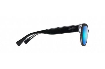 Image of Maui Jim Plumeria Polarized Cat Eye  Sunglasses,Black with Crystal,Blue Hawaii Lens B768-02K