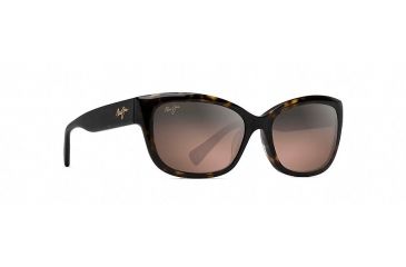 Image of Maui Jim Plumeria Polarized Cat Eye  Sunglasses,Dark Tortoise,Maui Rose Lens RS768-10