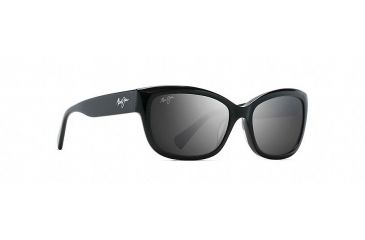 Image of Maui Jim Plumeria Polarized Cat Eye  Sunglasses,Gloss Black,Neutral Grey Lens GS768-02