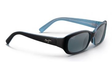 Image of Maui Jim Punchbowl Sunglasses w/ Black &amp; Blue Frame and Neutral Grey Lenses - 219-03