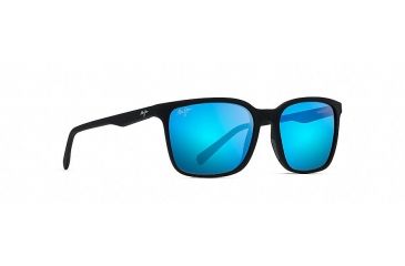 Image of Maui Jim Wild Coast Polarized Classic  Sunglasses,Matte Black,Blue Hawaii Lens B756-02MR