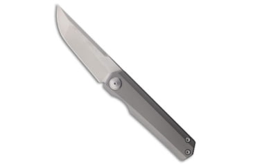 Image of Maxace Knives Maxace Knives Baby Raccoon Dog Frame Lock Knife Titanium 3.1" Satin/SW, Gray, Bohler M390, adult, BHQ-206840