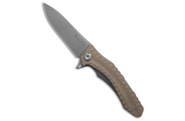Image of Maxace Knives Maxace Knives Zealot 2 Liner Lock Knife Sculpted Tan G-10 3.9" Stonewash, Tan, Bohler K110, adult, BHQ-213419