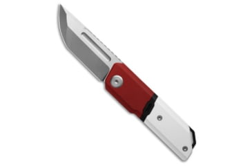 Image of Maxace Maxace Capsule Liner Lock Knife Red/White Titanium 2.6" M390 Satin M19A, Red/White, Bohler M390, adult, BHQ-194368