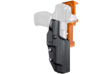 Image of Maxtor Tactical Alloy Competition Kydex OWB Holster w/ Align Tactical Thumb Rest, H&amp;K VP9L, Right, Black/Orange, ACHOR-VP9LREST-BK