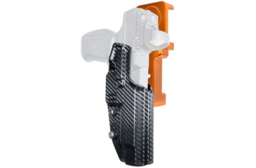 Image of Maxtor Tactical Alloy Competition OWB Holster w/ Align Tactical Thumb Rest, H&amp;K VP9L, Right, Carbon Fiber/Orange, ACHOR-VP9LREST-CF