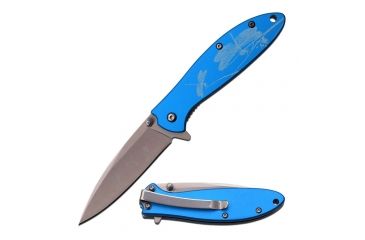 Image of MC Masters Collection Folding Blade, 3.25in, Stainless Steel Blade, Blue Anodized Aluminum Handle MC-A041BL