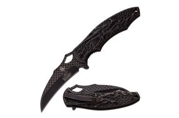Image of MC Masters Collection Folding Blade, 3.75in, Stainless Steel Blade, Stone Wash Acid Etching Stainless Steel Handle MC-A037SW