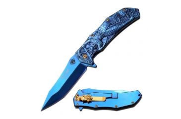 Image of MC Masters Collection Folding Blade, 4.75in, Stainless Steel Blade, Sculpted Art Stainless Steel Handle MC-A036BL